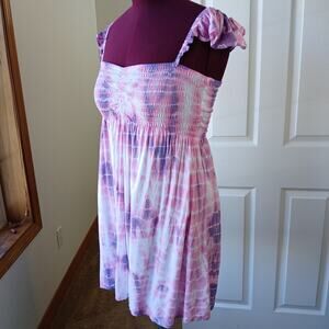 Tiare Hawaii Hollie Kids Dress OS Pink Grey Leo tropical sundress tie dye